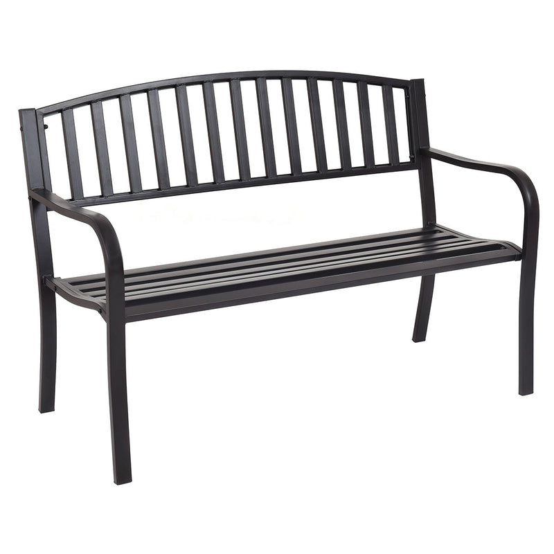 Outdoor Bench Powder-Coated Metal Construction