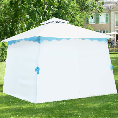 2-Tier 10' x 10' Patio Gazebo Canopy Tent with Side Walls