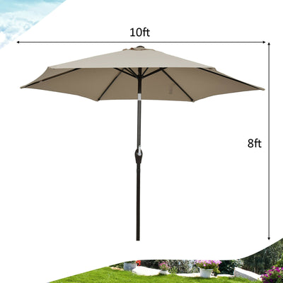 10ft Outdoor Market Patio Table Umbrella Push Button Tilt Crank Lift