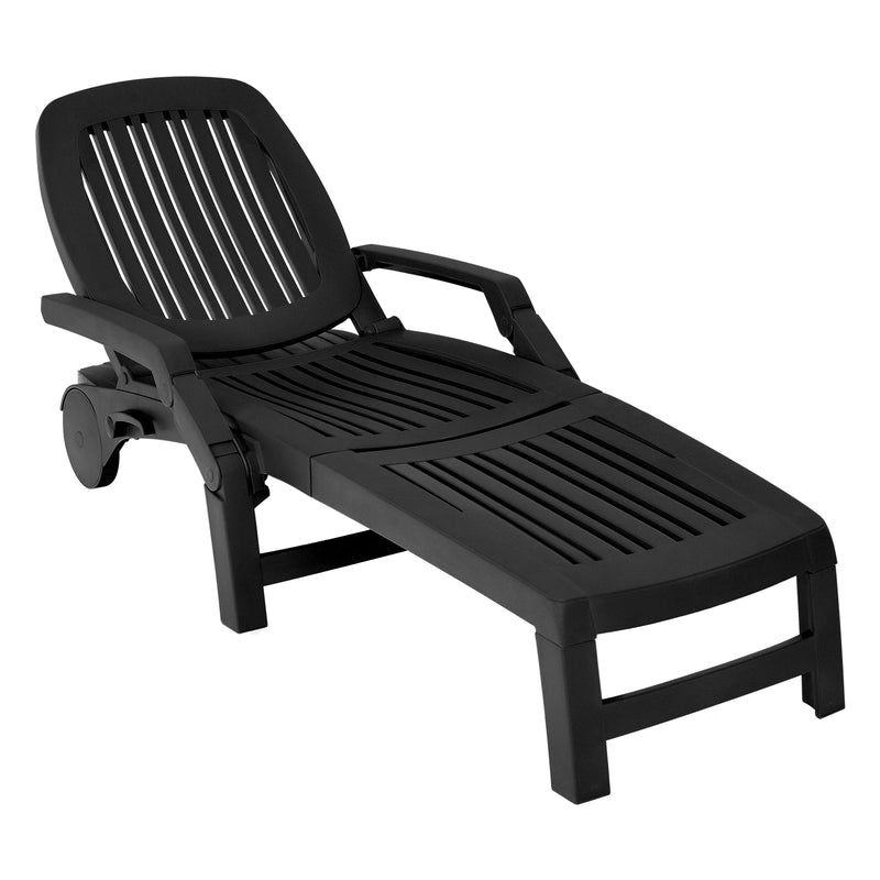 Adjustable Patio Sun Lounger with Weather Resistant Wheels