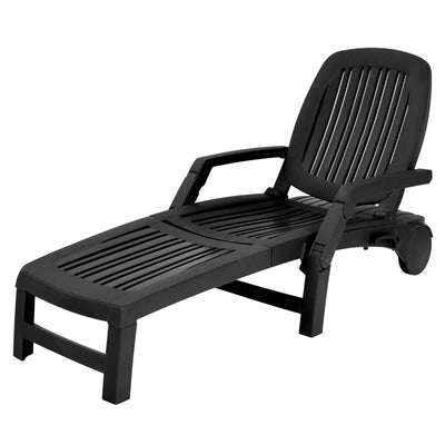 Adjustable Patio Sun Lounger with Weather Resistant Wheels