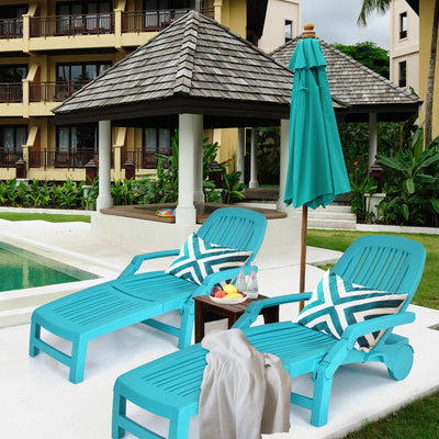 Adjustable Patio Sun Lounger with Weather Resistant Wheels