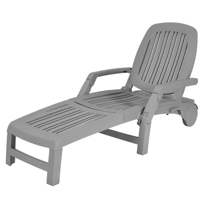 Adjustable Patio Sun Lounger with Weather Resistant Wheels