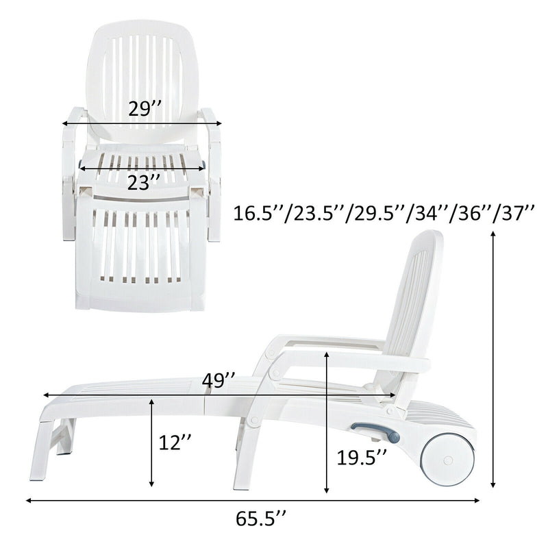 Adjustable Patio Sun Lounger with Weather Resistant Wheels