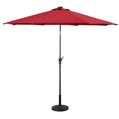 10ft Patio Solar Umbrella with Crank and LED Lights