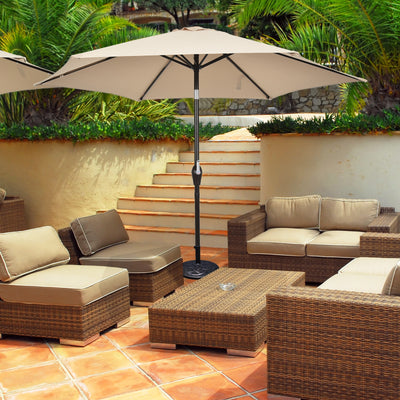 10ft Outdoor Patio Umbrella with Push Button Tilt Control