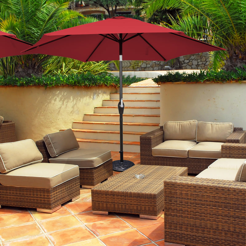 10ft Outdoor Patio Umbrella with Push Button Tilt Control