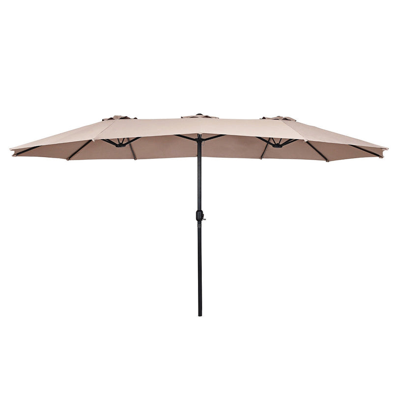 15 ft Double-Sided Outdoor Patio Umbrella with Crank without Base