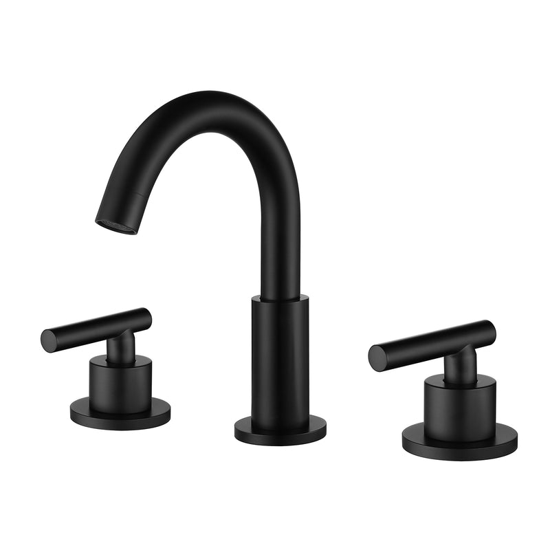 Widespread bath faucet Matte Black 2-Handle Widespread Bathroom Sink Faucet