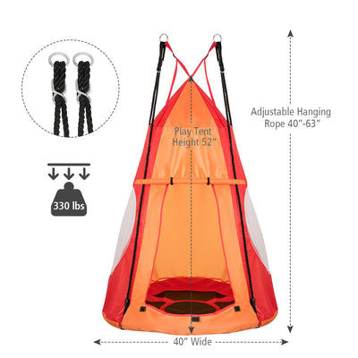 Kids Hanging Chair Detachable Swing Tent Set