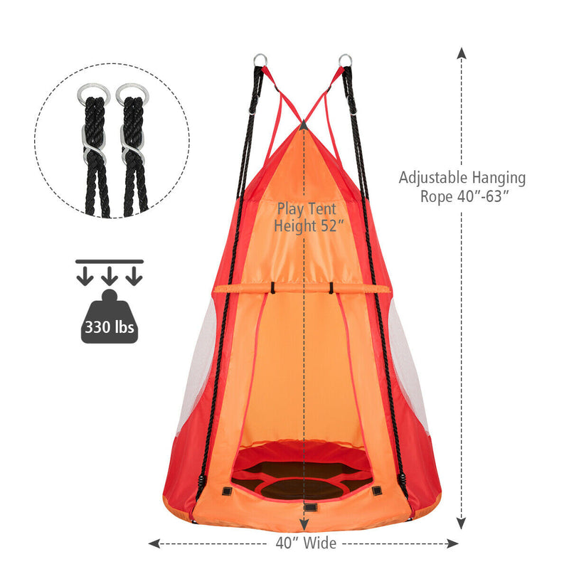 Kids Hanging Chair Detachable Swing Tent Set