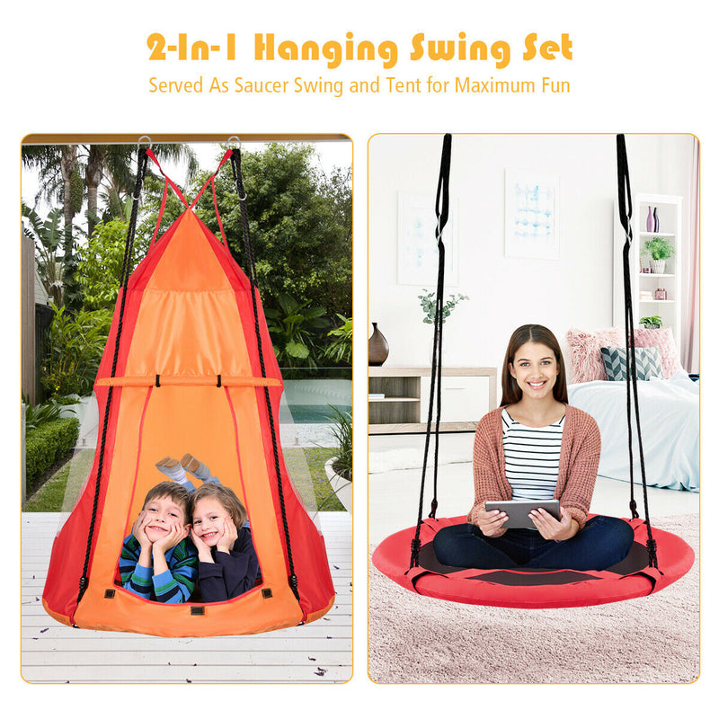 Kids Hanging Chair Detachable Swing Tent Set