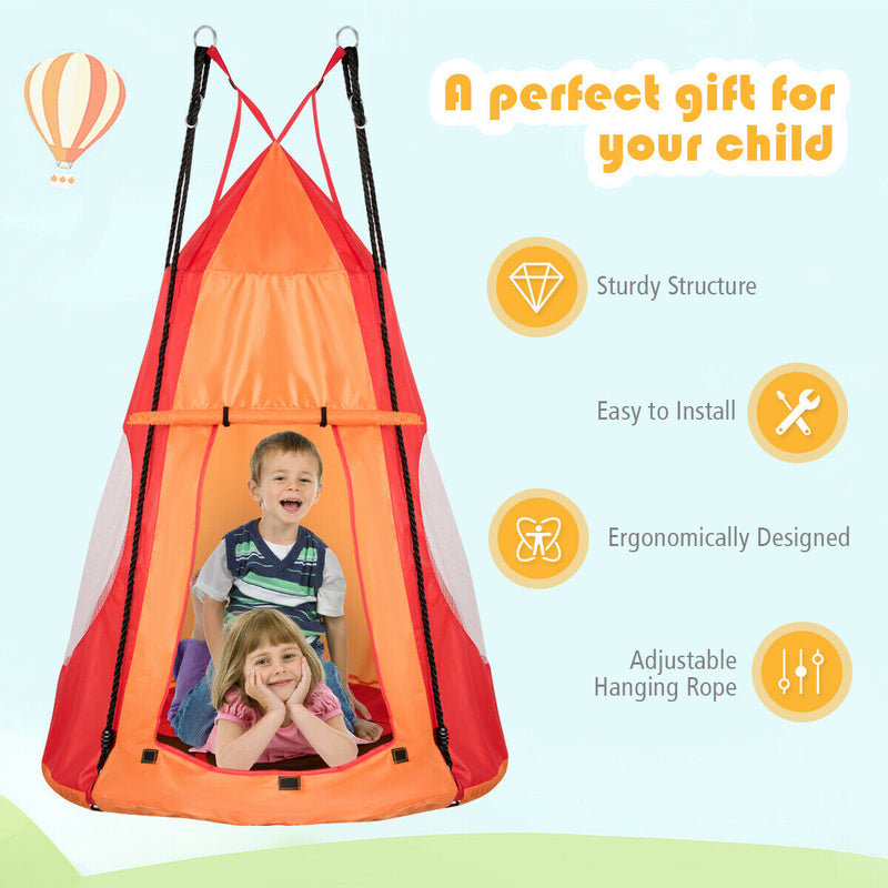 Kids Hanging Chair Detachable Swing Tent Set