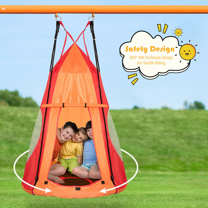 Kids Hanging Chair Detachable Swing Tent Set