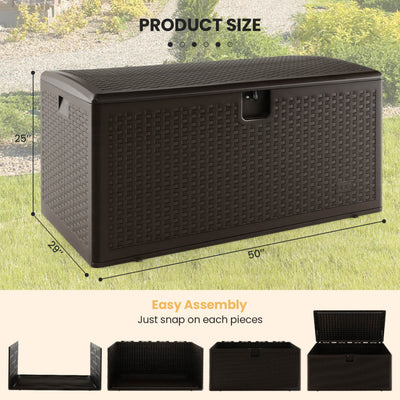 120 Gallon Outdoor Storage Box with Lockable Lid