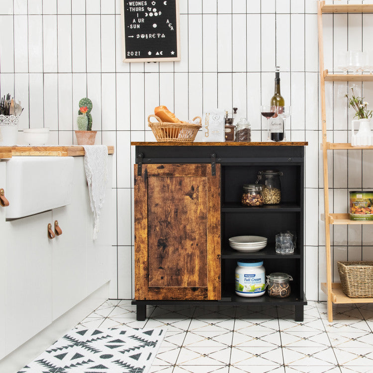 Industrial Storage Cabinet with Sliding Barn Door