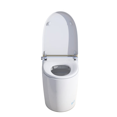 Luxury Smart Toilet With Auto Flush,Foot Sensor Flush,Heated Seat, Auto open lid,Warm Air Drying,Remote Control, LED Temperature Display