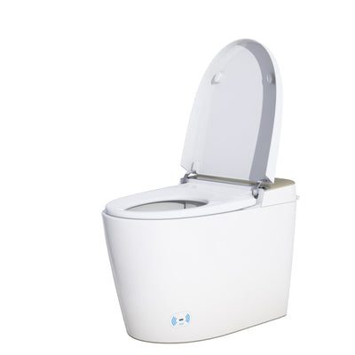 Luxury Smart Toilet With Auto Flush,Foot Sensor Flush,Heated Seat, Auto open lid,Warm Air Drying,Remote Control, LED Temperature Display