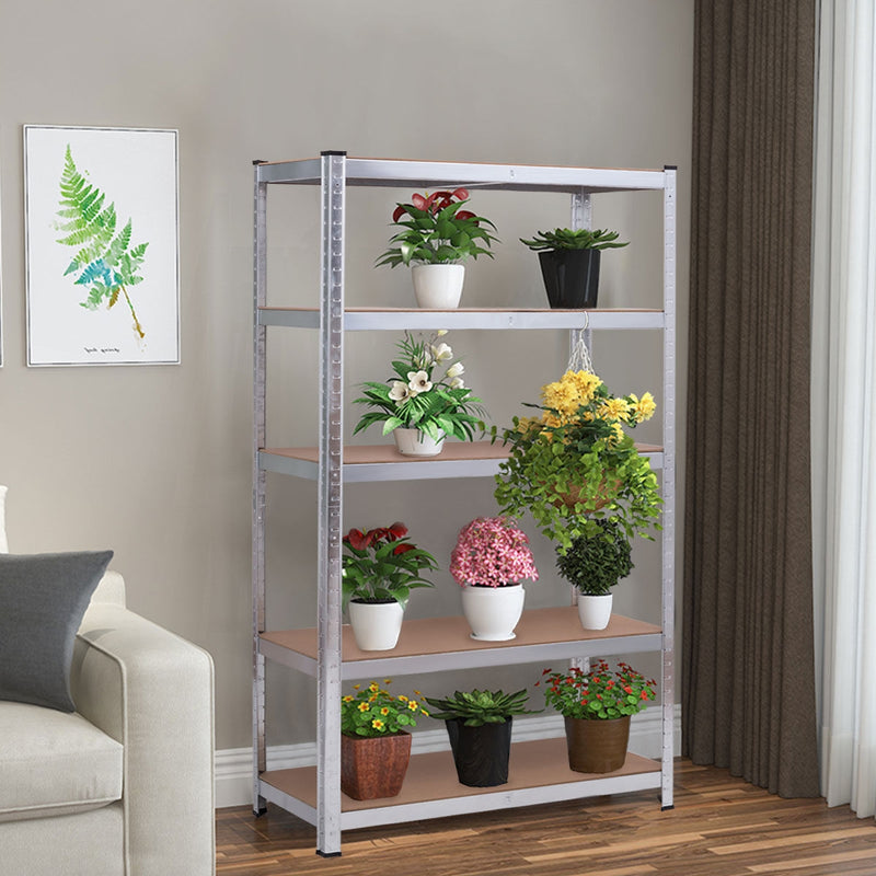 5-tier Metal Adjustable Industrial Shelves Rectangular Storage Rack