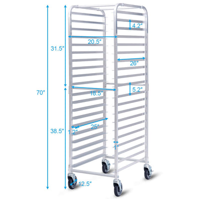 26'' x 20'' x 70'' 20 Sheet Aluminum Pan Rolling Bakery Rack