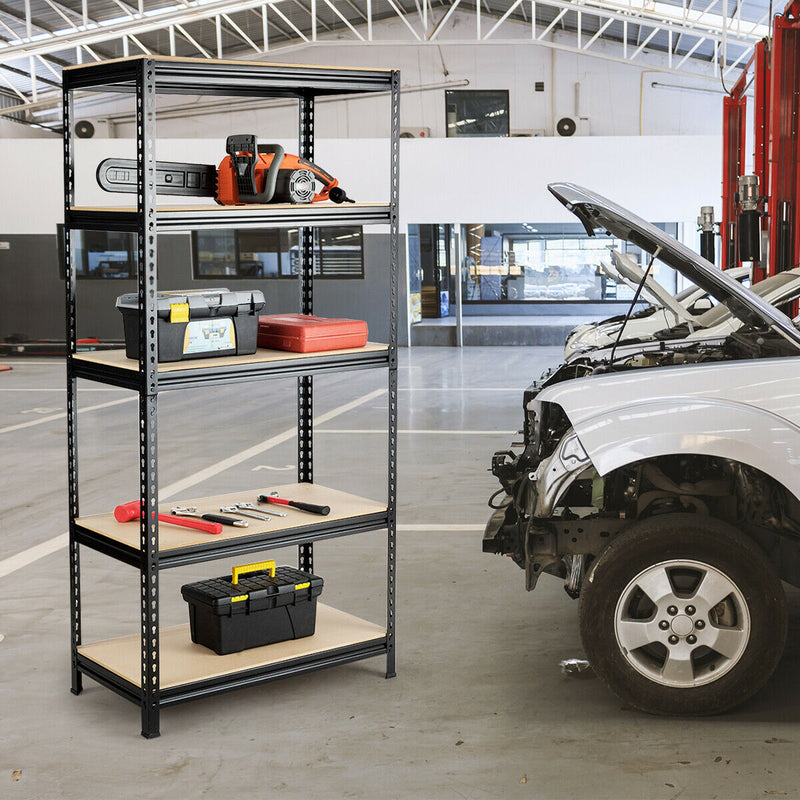 5-tier Metal Industrial Shelf Adjustable Storage Rack with height 73"