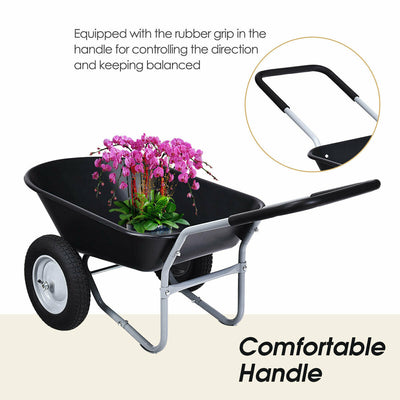 2-Tier Heavy-duty Wheelbarrow Garden Cart