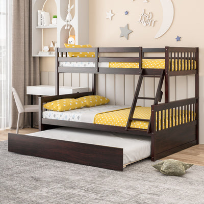 Twin Over Full Convertible Bunk Bed with Twin Trundle