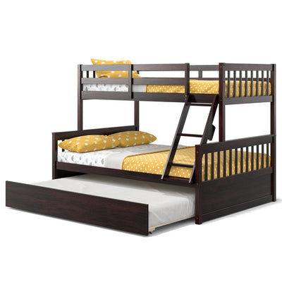 Twin Over Full Convertible Bunk Bed with Twin Trundle