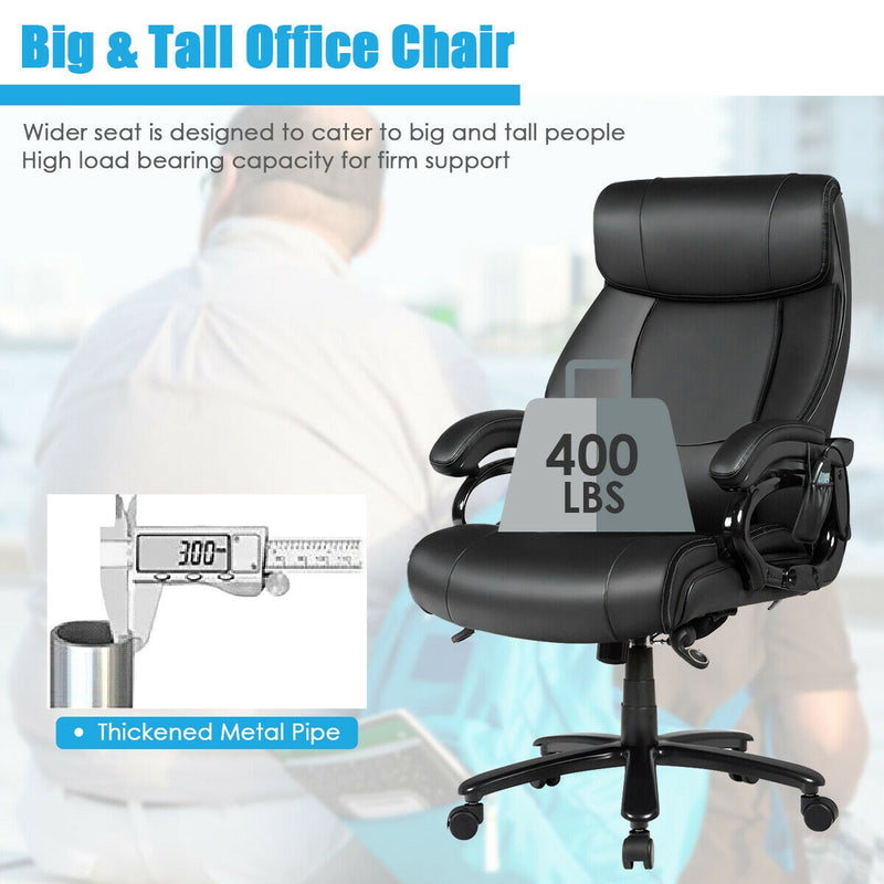 Big & Tall 400lb PU Leather Massage Office Chair