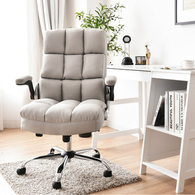 Adjustable Swivel Office Chair with High Back and Flip-up Arm