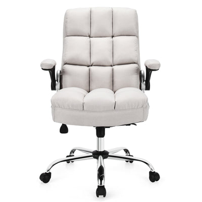 Adjustable Swivel Office Chair with High Back and Flip-up Arm