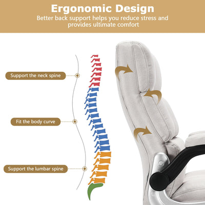 Adjustable Swivel Office Chair with High Back and Flip-up Arm