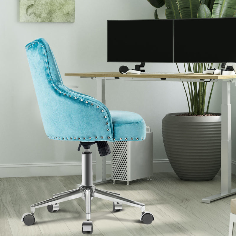 Tufted Upholstered Swivel Computer Desk Chair