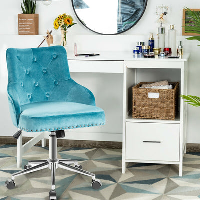 Tufted Upholstered Swivel Computer Desk Chair