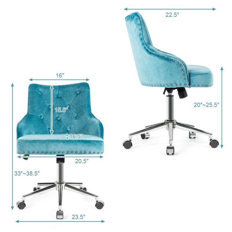 Tufted Upholstered Swivel Computer Desk Chair