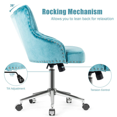 Tufted Upholstered Swivel Computer Desk Chair