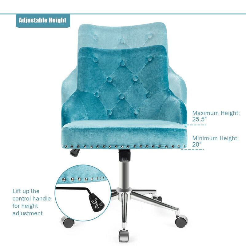 Tufted Upholstered Swivel Computer Desk Chair