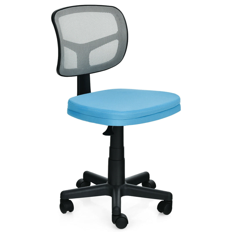 Armless Computer Chair with Height Adjustment and Breathable Mesh