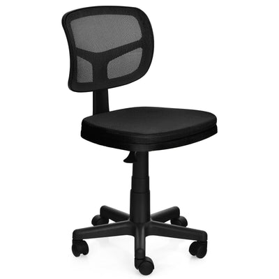 Armless Computer Chair with Height Adjustment and Breathable Mesh