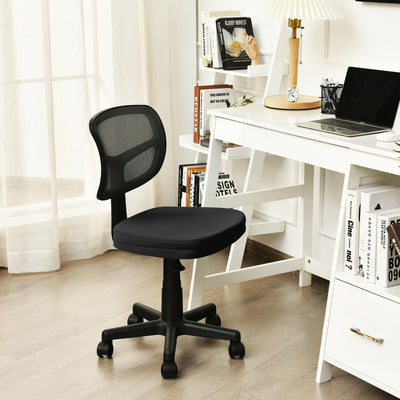 Armless Computer Chair with Height Adjustment and Breathable Mesh