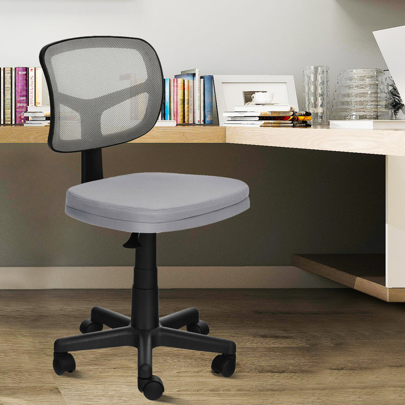 Armless Computer Chair with Height Adjustment and Breathable Mesh