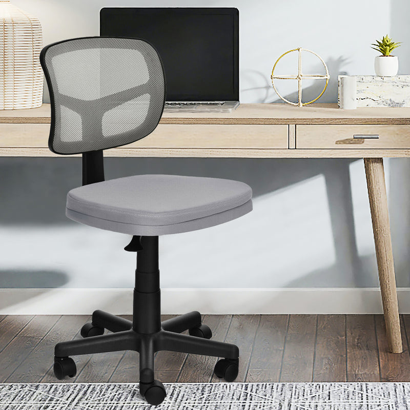 Armless Computer Chair with Height Adjustment and Breathable Mesh