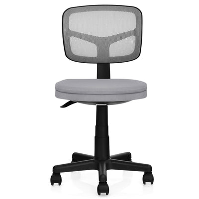 Armless Computer Chair with Height Adjustment and Breathable Mesh