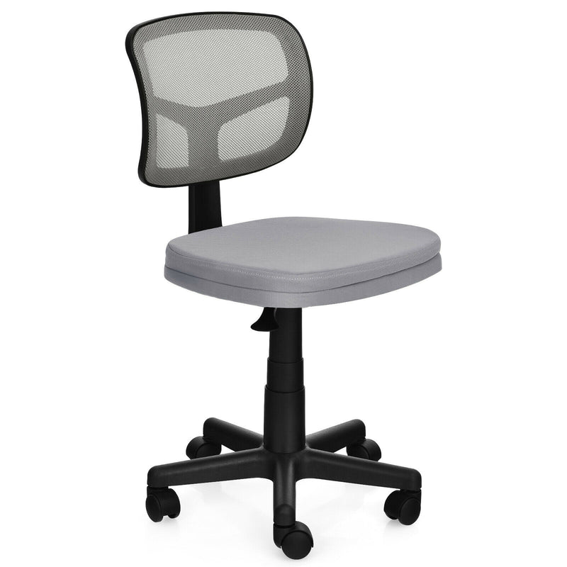 Armless Computer Chair with Height Adjustment and Breathable Mesh