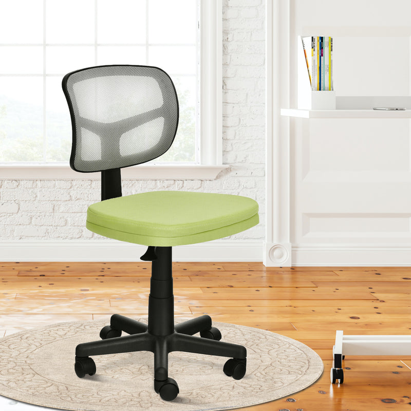 Armless Computer Chair with Height Adjustment and Breathable Mesh