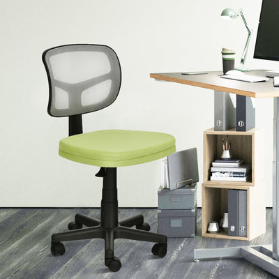 Armless Computer Chair with Height Adjustment and Breathable Mesh