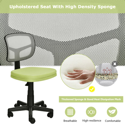 Armless Computer Chair with Height Adjustment and Breathable Mesh