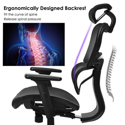 Mesh Office Chair Recliner Adjustable Headrest