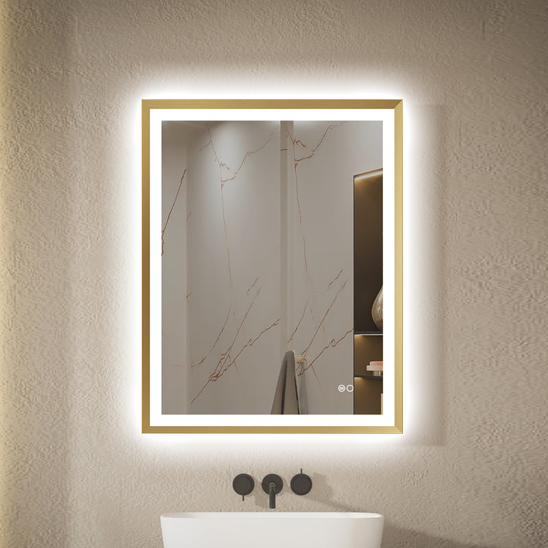 28 in. W x 36 in. H Aluminium Framed Front and Back LED Light Bathroom Vanity Mirror