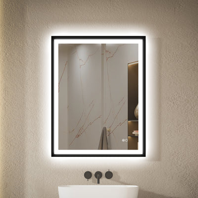 28 in. W x 36 in. H Aluminium Framed Front and Back LED Light Bathroom Vanity Mirror